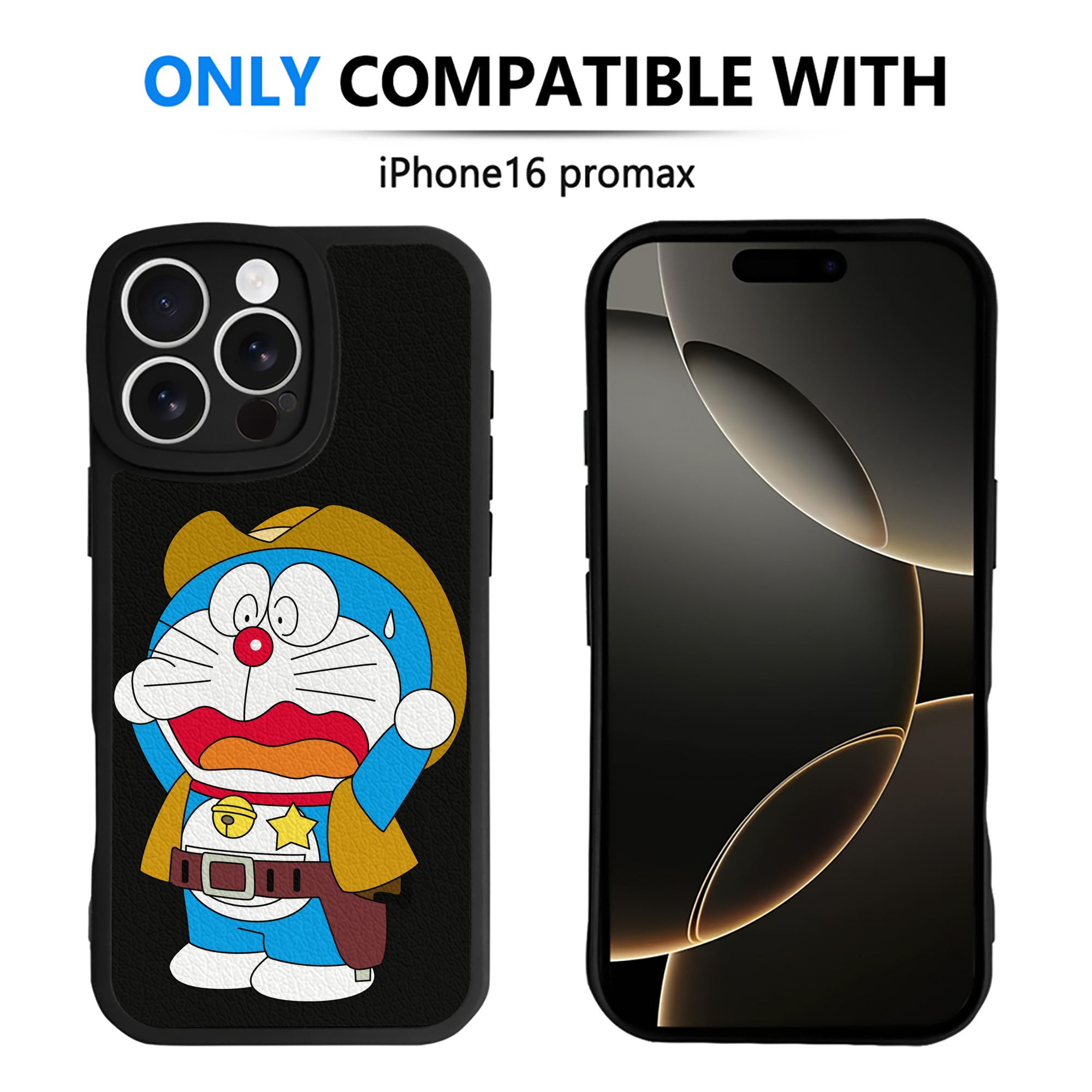 （画像用） ドラえもん Doraemon 【iPhone 16シリーズ対応】シリコンスマホケース（レザー調） 材質：シリコン
